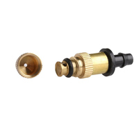 5pcs Threaded Brass Mist Nozzle Misting Spray Sprinkler Gardening Water Cooling Irrigation System Adjustable for Garden Lawn