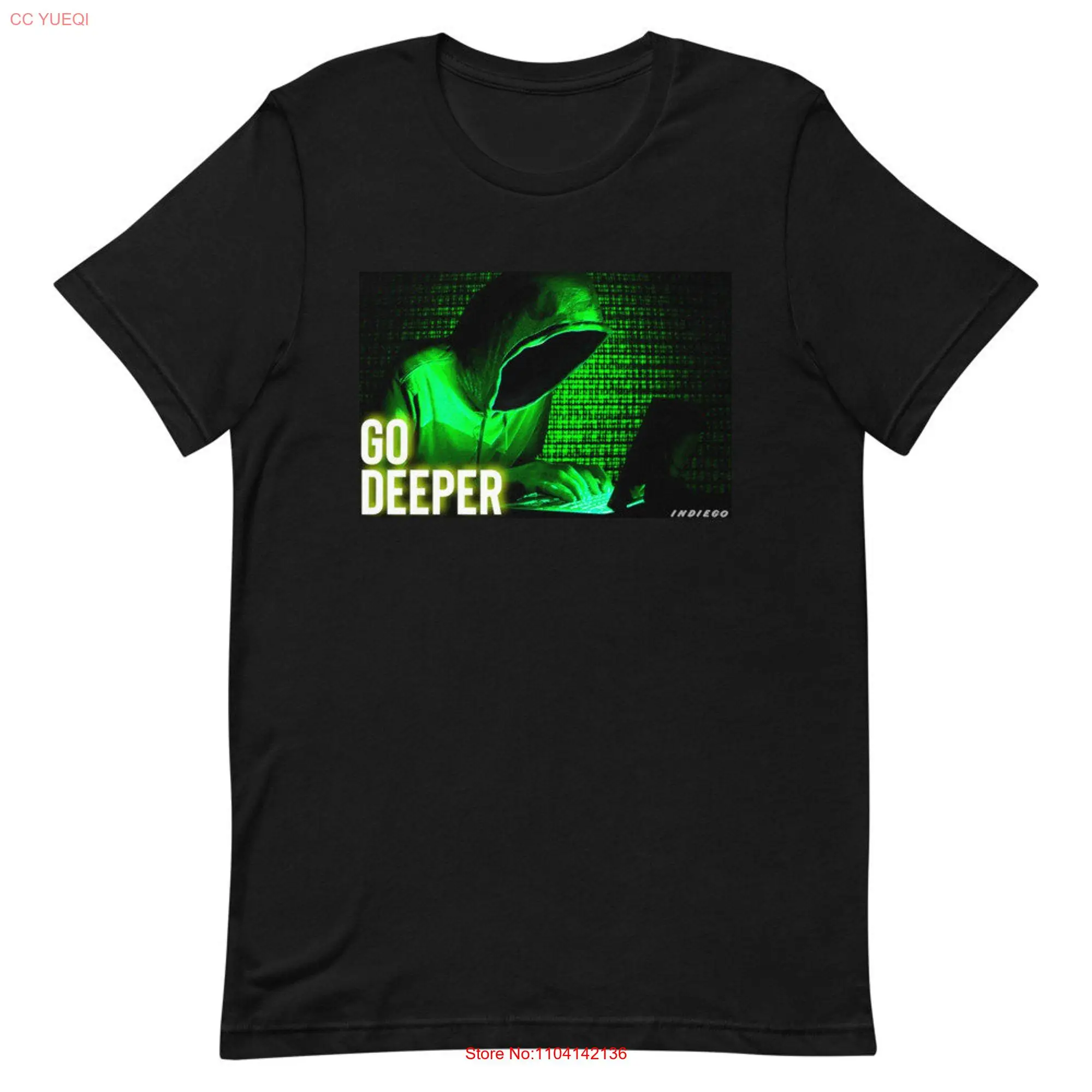 GO DEEPER Internet INDIEGO Premium Fit T Shirt long or short sleeves