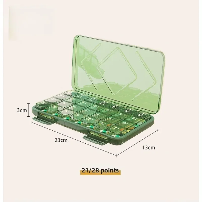 Portable Medicine Dispensing Box - Weeklong Supply Three Meals a Day Medicine Organizer for Easy Daily Dosage Management