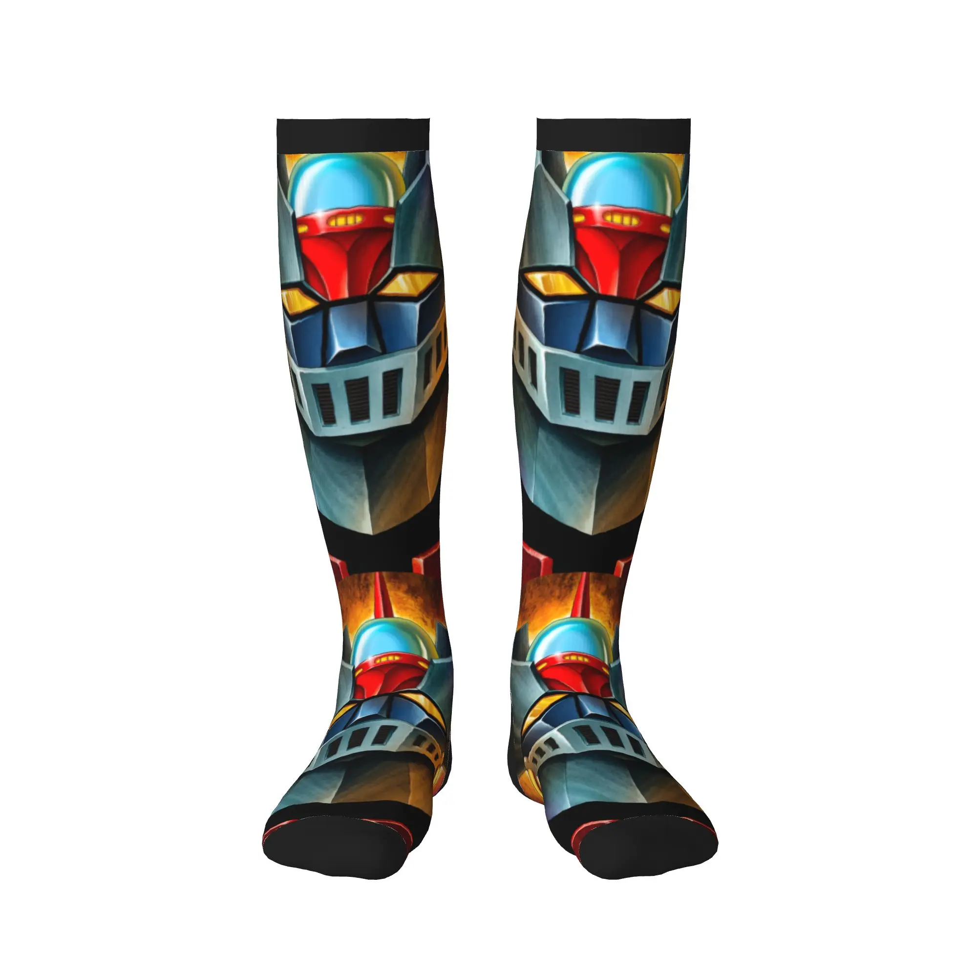 Harajuku UFO Robot Mazinger Z Socks Women Men Warm 3D Print Anime Manga Football Sports Sports Compression Socks