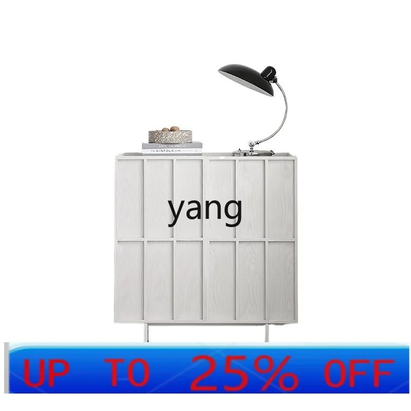 

LTT simple modern cream style retro ash wood sofa side cabinet living room storage chest cabinet
