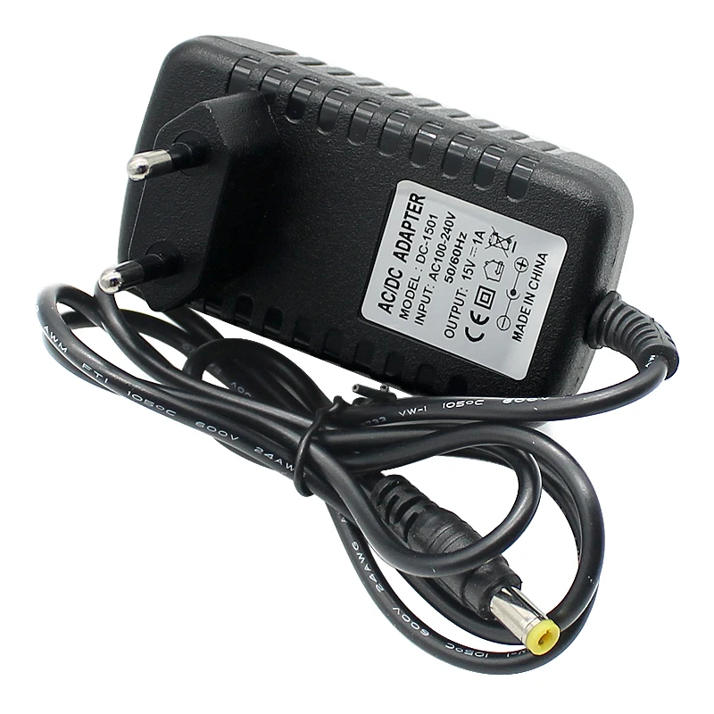 Adapter Power Supply DC 15V 1A 2A Lighting Transformer AC 100-240V Universal Adapter Charger 15 Volt Source for CCTV LED Strip