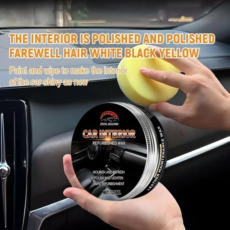 Car Interior Renovation Leather Nourishing Paste Cream Interior Coating Agent Car Cleaning & Maintenance Agent Care Detailing view 2