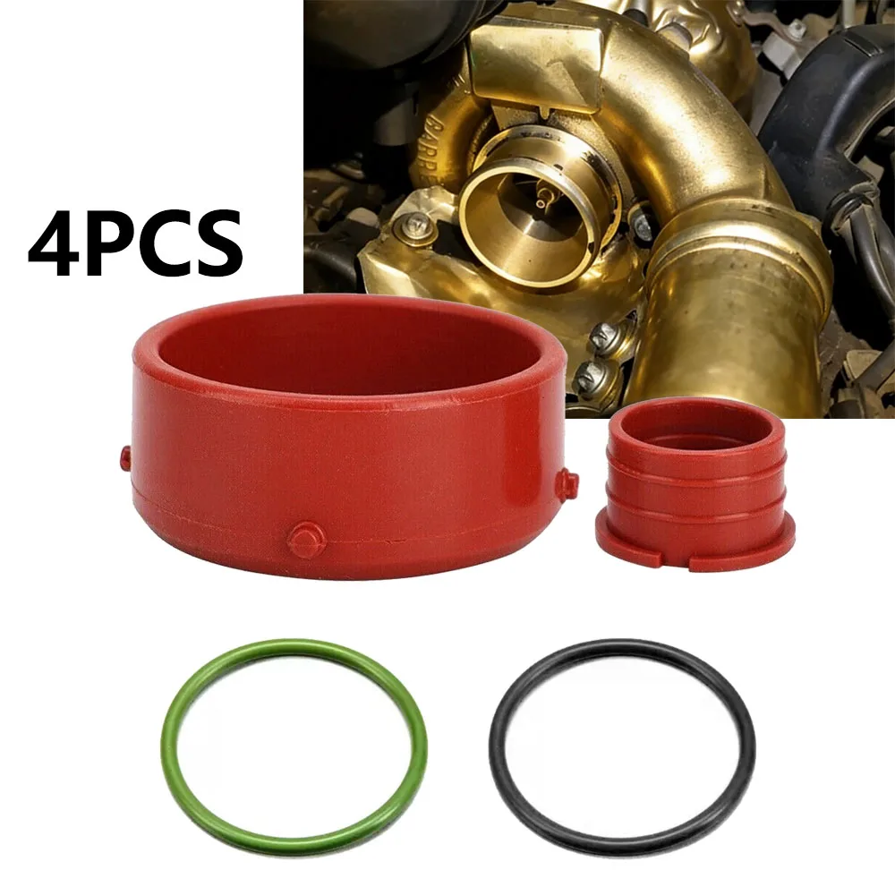 4PCS Green Black Turbocharger Seal Parts Breather Intake Seal Kit For Mercedes Benz OM642 Engine Car Engine Seal Replacement Kit