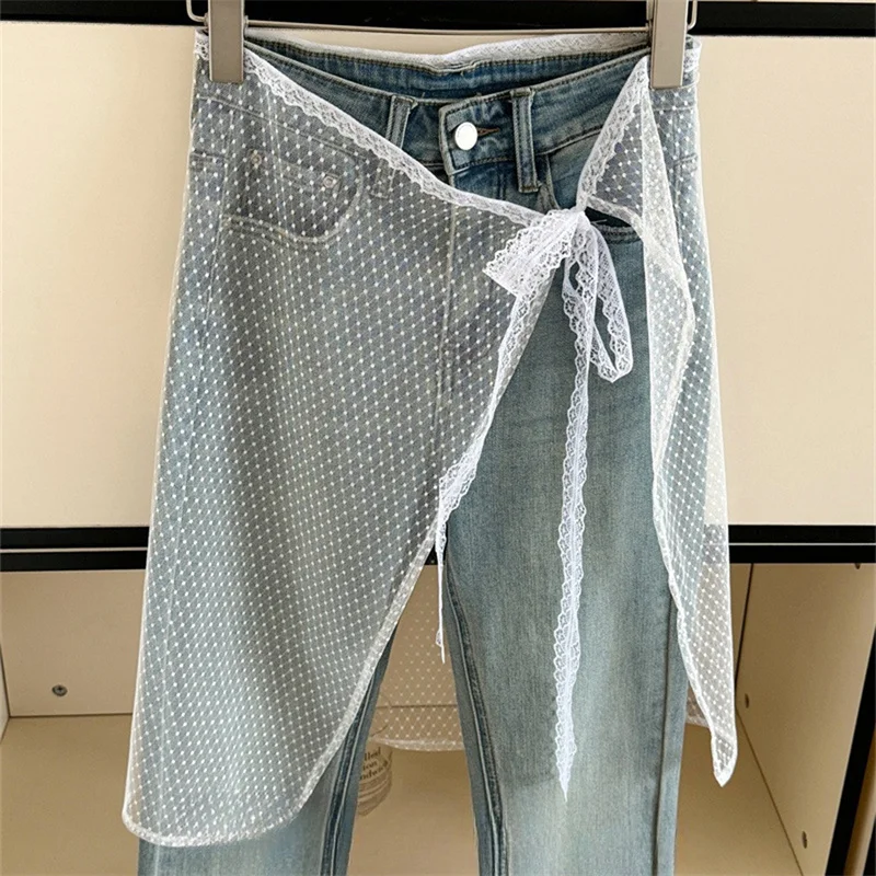 インブラガーレースレイヤリングガースカート、y2kストリートウェア、ラップスカート、マッチングパンツ、シングルガールスカート、スタックy2kラップスカート、エプロン