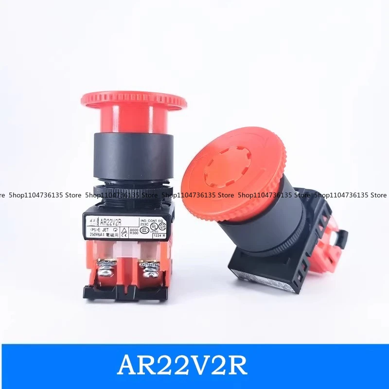 AR22V2R-11R/02R Emergency Stop Button Switch, Mushroom Self-locking, Emergency Stop Switch