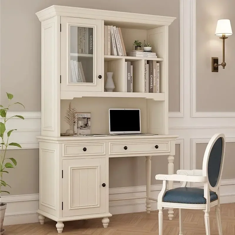 b23 solid wood desk bookshelf combination modern simple white writing computer desk