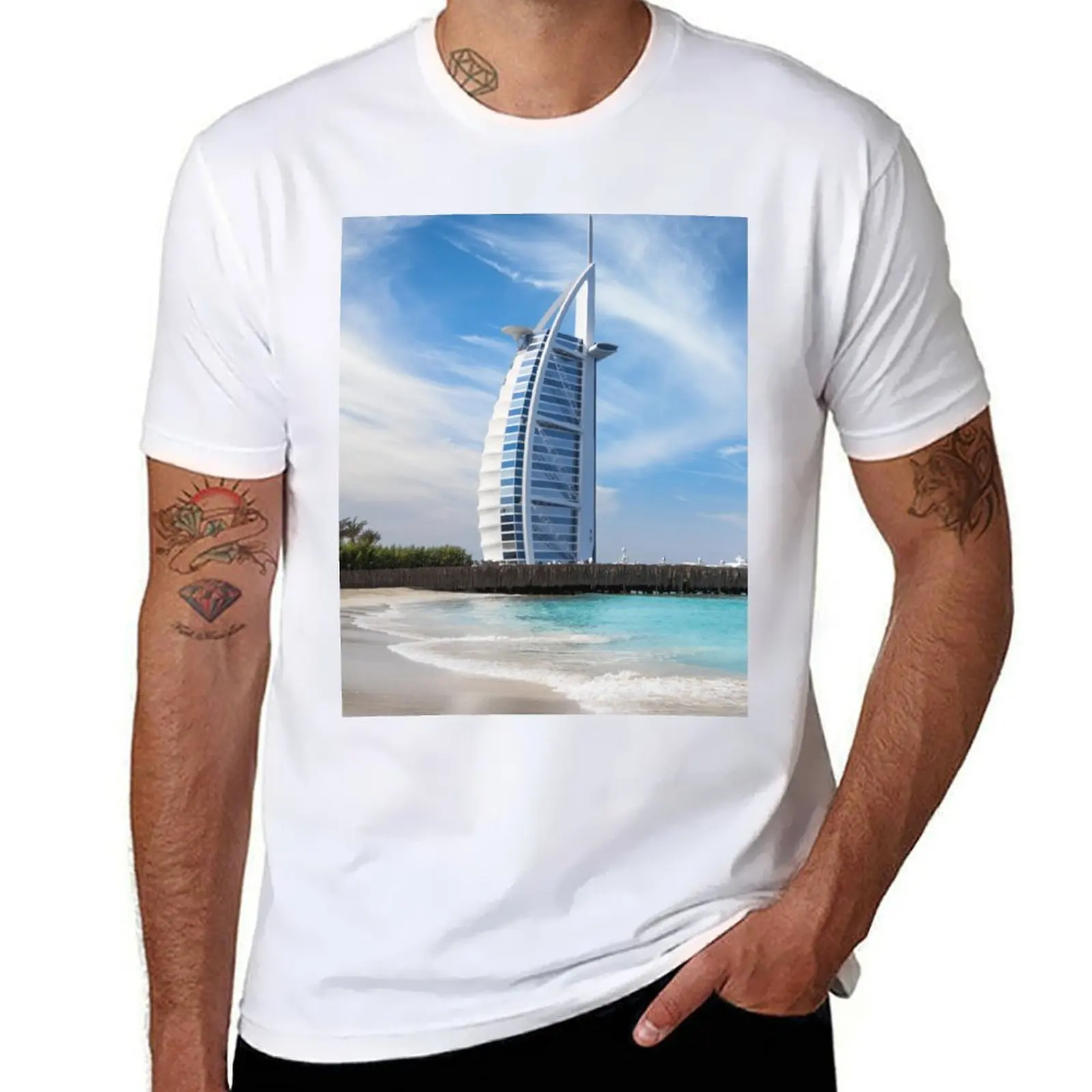 

Burj Al Arab Dubai T-Shirt t shirts for man graphic vintage t shirts cotton 100% T-Shirt