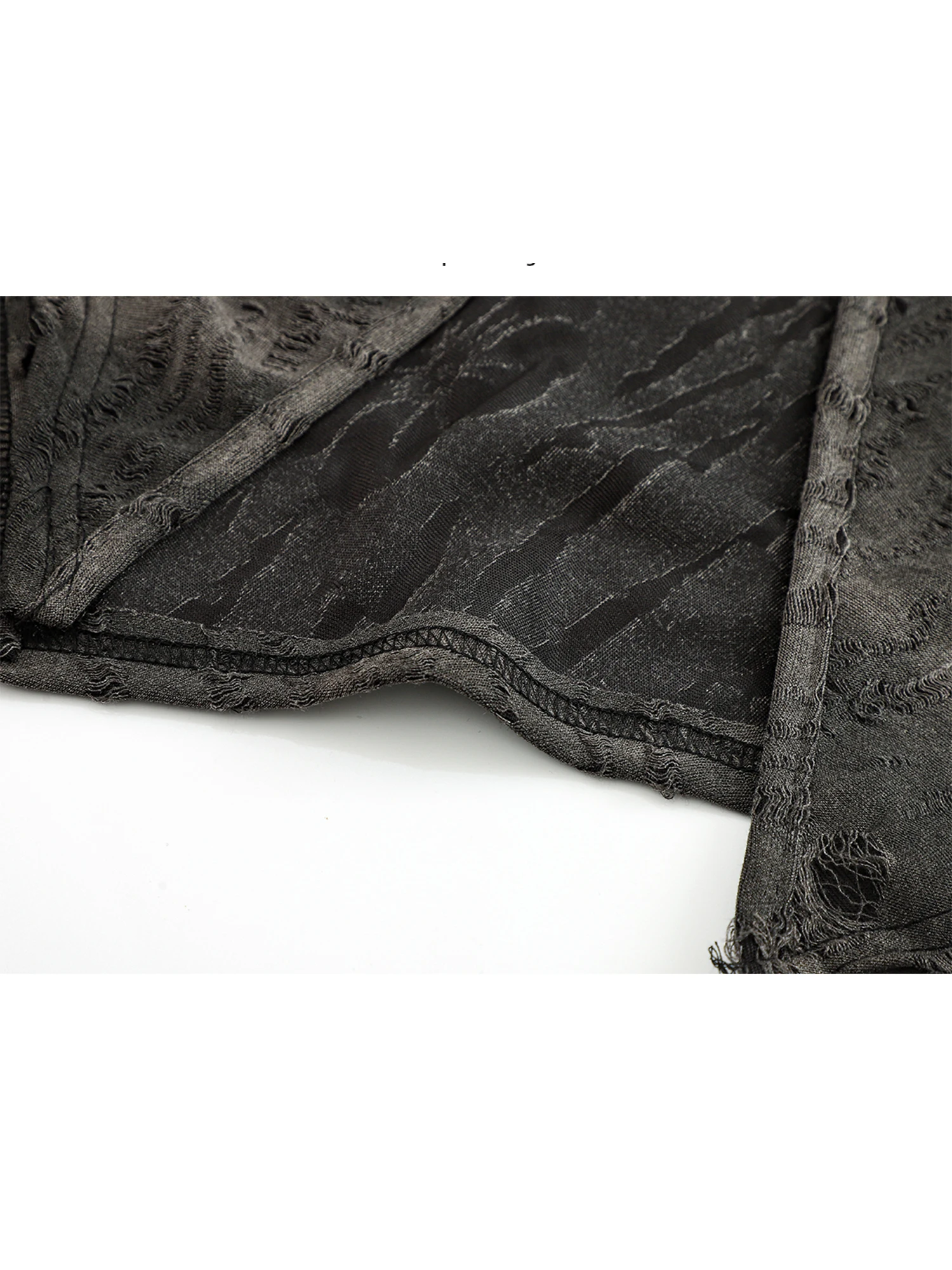 تي شيرت نسائي رمادي Y2k Gyaru تي شيرت عتيق جمالي Harajuku تي شيرت بأكمام طويلة غير متماثل ممزق تي شيرت 2000s ملابس الخريف