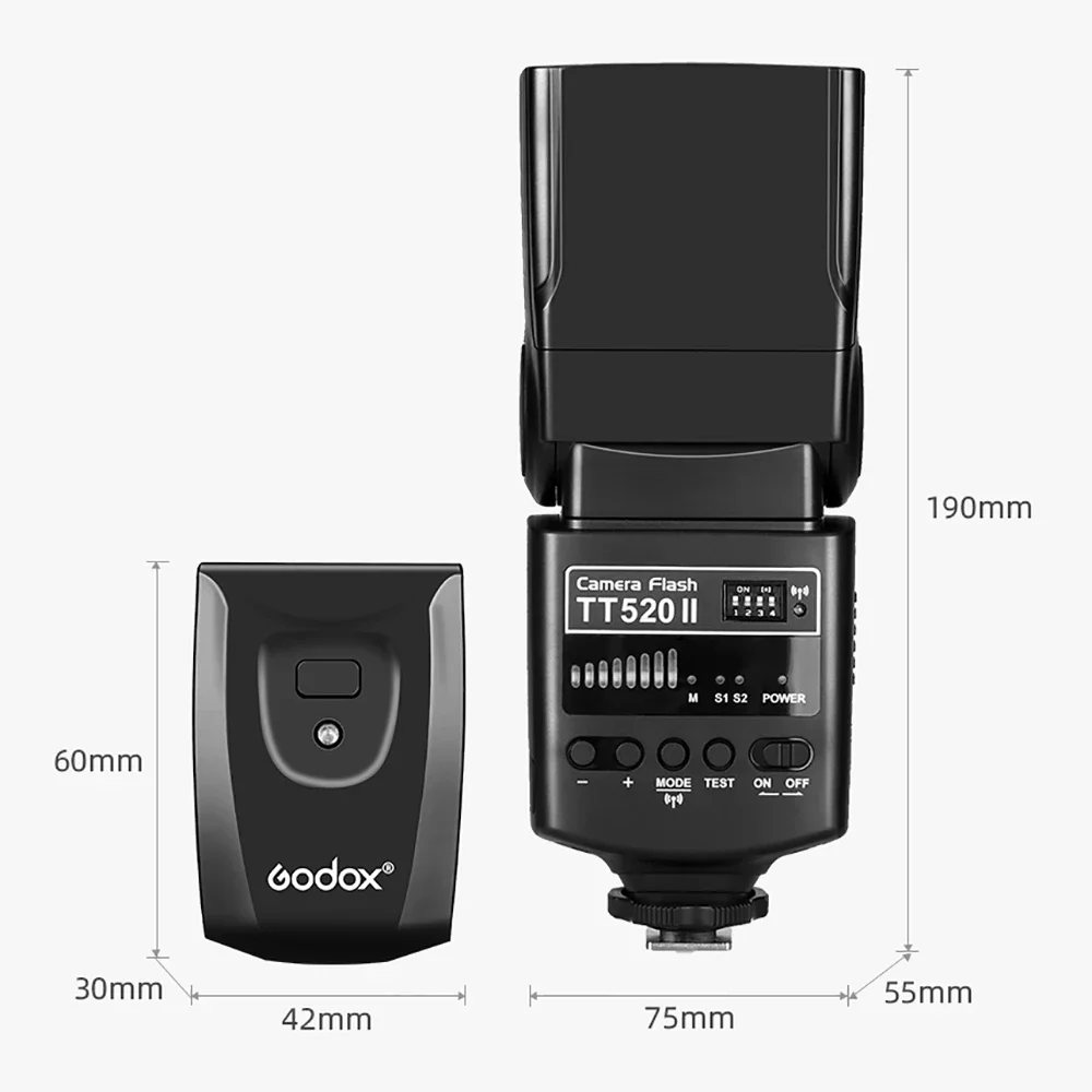 Godox TT520 II Flash TT 520 II Thinklite Camera Flash with Build-in 433MHz Wireless Signal for Canon Nikon Pentax Sony Fuji Olym