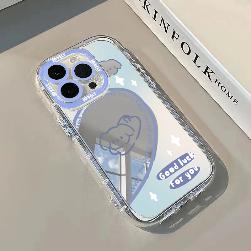 Koreanisches Paar-Herzen Air Cushion Spiegel Handyhülle für iPhone 17 15 14 16 Pro Max 13 12 11 Pro XR XS 7 8 Plus 17Air Cat Cover – Detail 15