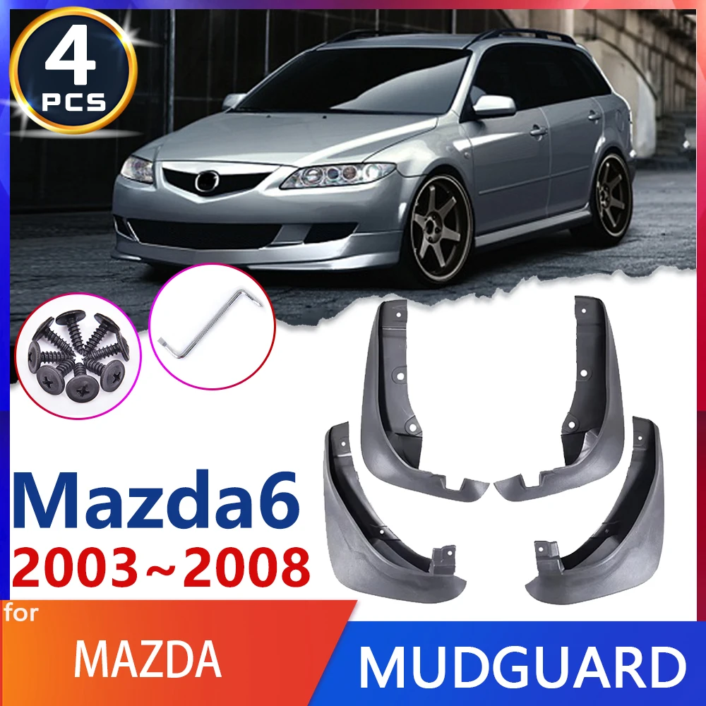For Mazda 6 GG1 GY MK1 1th Saloon Sedan 2003~2008 2004 2005 2006 2007 Car Fender Mud Flap Mudguards Mudflaps Splash Guards Goods