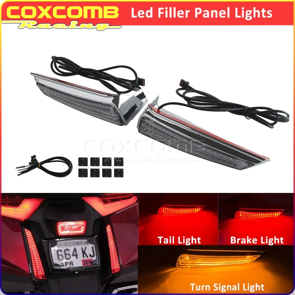 

Светодиодные декоративные панели для заднего крыла мотоцикла Honda Gold Wing DCT 2018-2026: стоп-сигналы, указатели поворота