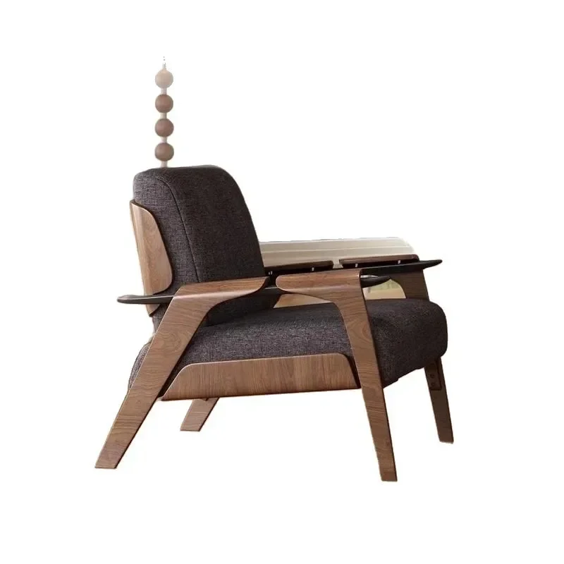 

Medieval quiet wind leisure chair designer retro log wind armchair living room balcony reception hotel sofa chair