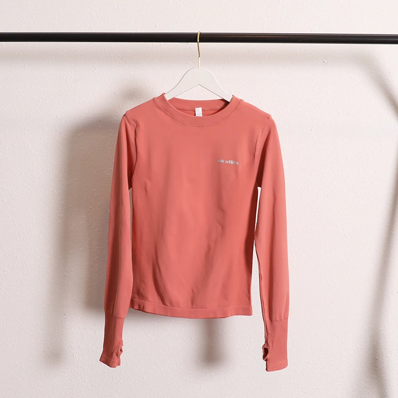 Women's Long Sleeve Sports Shirt Yoga Wear Fitness T-Shirt Seamless Running T-shirt Workout Top Female Gym Shirt Clothing image 5