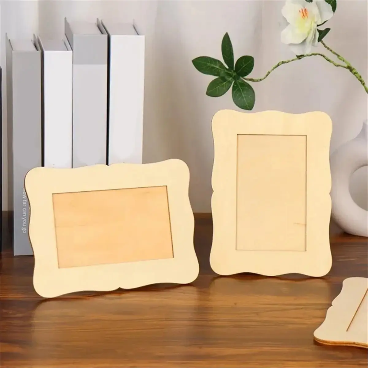 Home Tool 20PCS Wooden Blank Frames DIY Craft Kit Hand Painted Tabletop Display Bulk Wedding Home Decor Accents