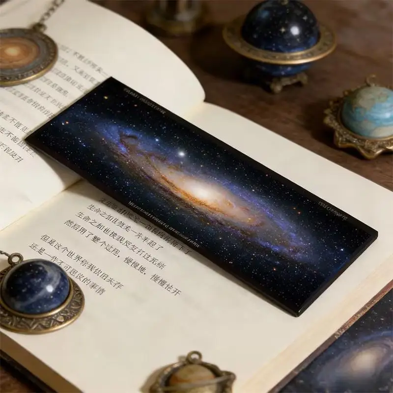 Starry Sky Galaxy Acrylic Film Bookmark Artistic Vintage Romantic Bookmarker for Women Men Students Use