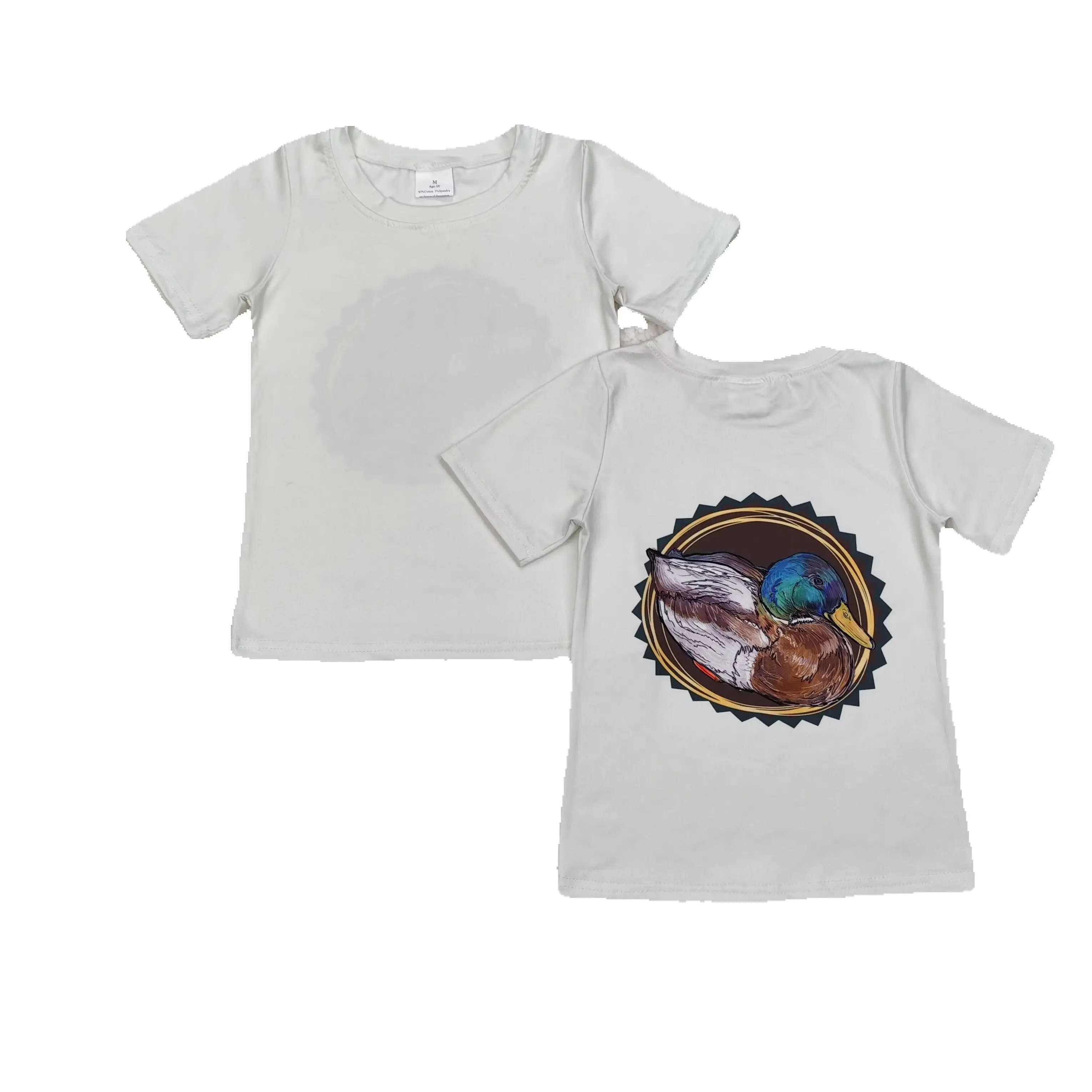 

BT0964 Fashionable And Good-Looking Boys Clothes Short Sleeve Duck circle beige Print With Children Clothes Rts No Moq