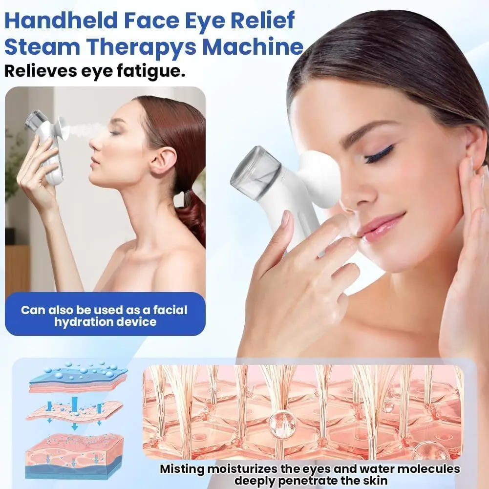 

Professional Eye Massager with Steam Spray Function - Portable Facial Humidifier for Eye Care and Skin Beauty