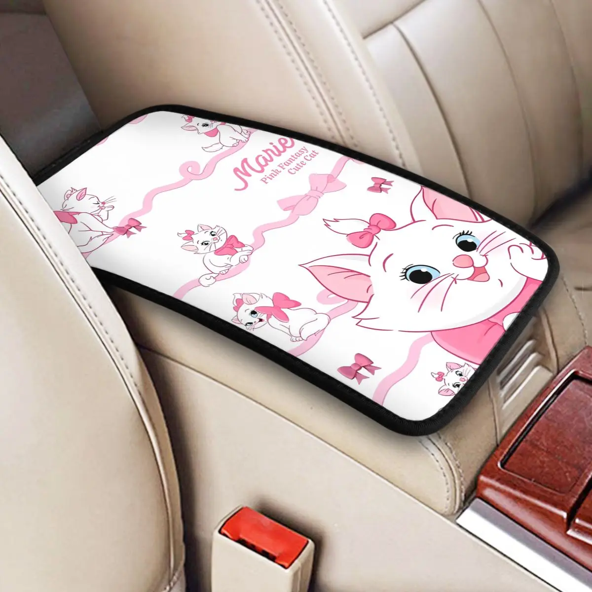 Marie Cat Car Interior Decor Center Console Protector Armrest Storage Box Mat For Most Vehicles