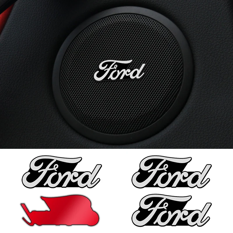 2pcs Car Audio Speaker Badge Sticker Emblem Car Styling for Ford Focus 2 3 4 MK2 MK3 MK4 Kuga Ecosport Fiesta Car Accessories