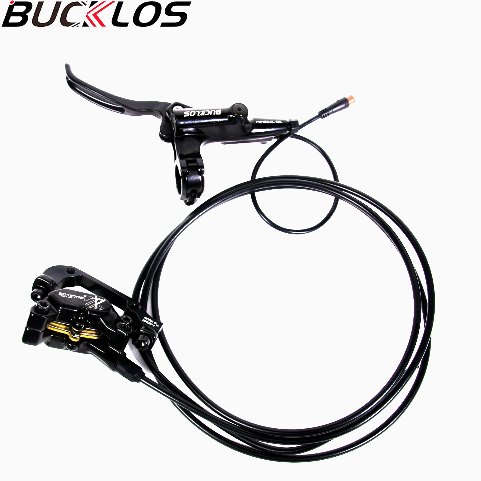 BUCKLOS HD-E735 E-Bike Hydraulische Rem 1150mm 1950mm 4-zuiger Power Off Hydraulische Rem voor Ebike Scooter MTB Fietsonderdelen