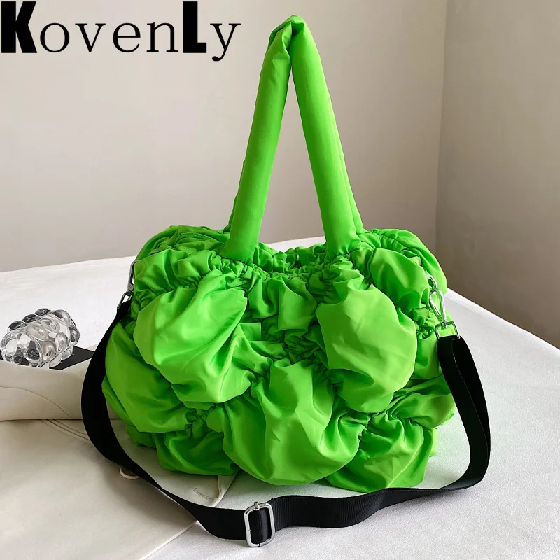 

Luxury Fluffy Shoulder Bag For Young Girl Cotton Padded Big Tote Bags For Women Top Quality Handbag Fashion Design Lady Satchels