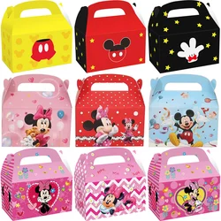Minnie Mouse Party Favors Birthday Party Decorations Mickey Paper Gift Bags Handle Candy Box Baby Shower For Kids Supplies