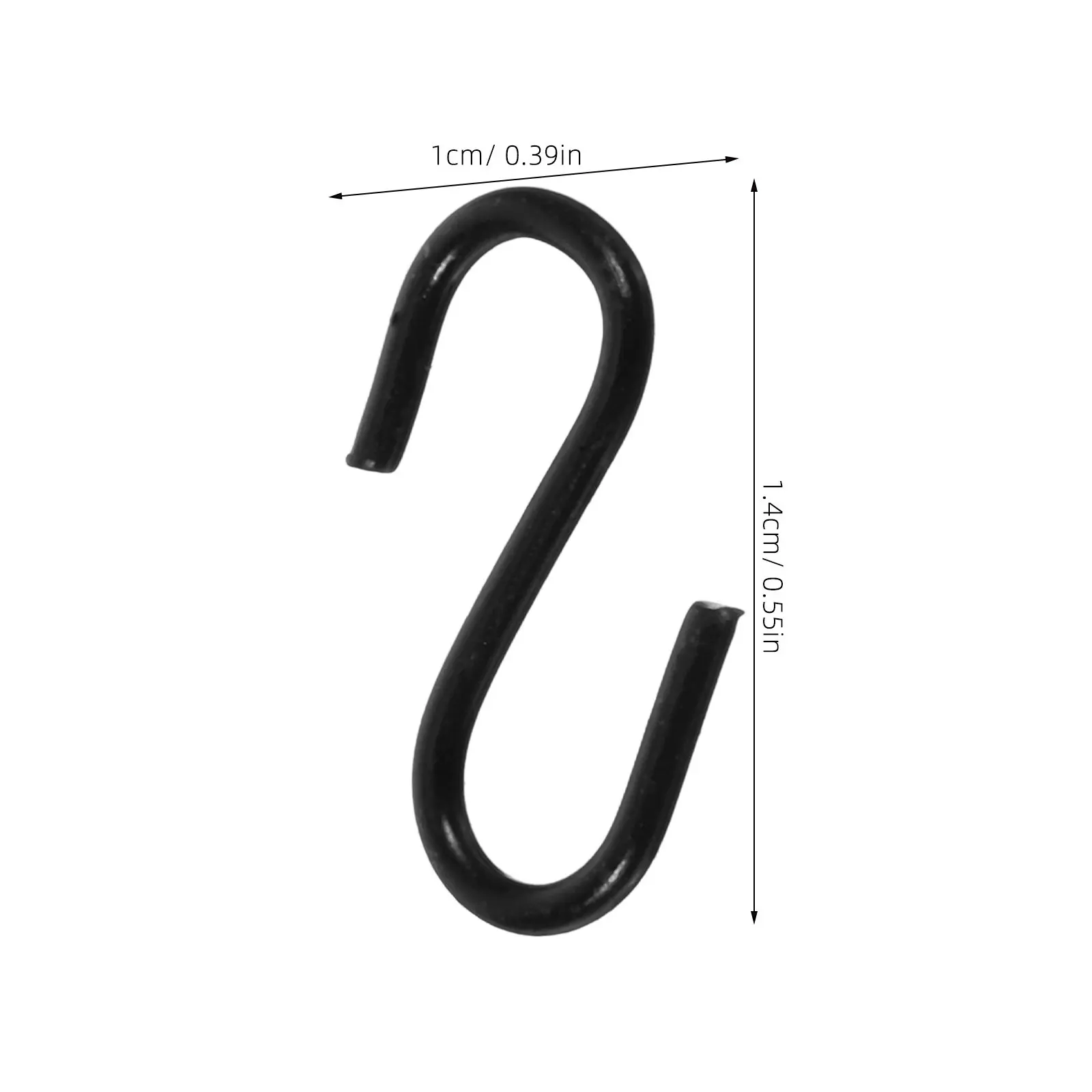 200Pcs Black Compact S-Shaped Metal Hooks Small S Hooks for Hanging Pants Jeans Earrings Pendants Suncatcher Ornaments Kitchen
