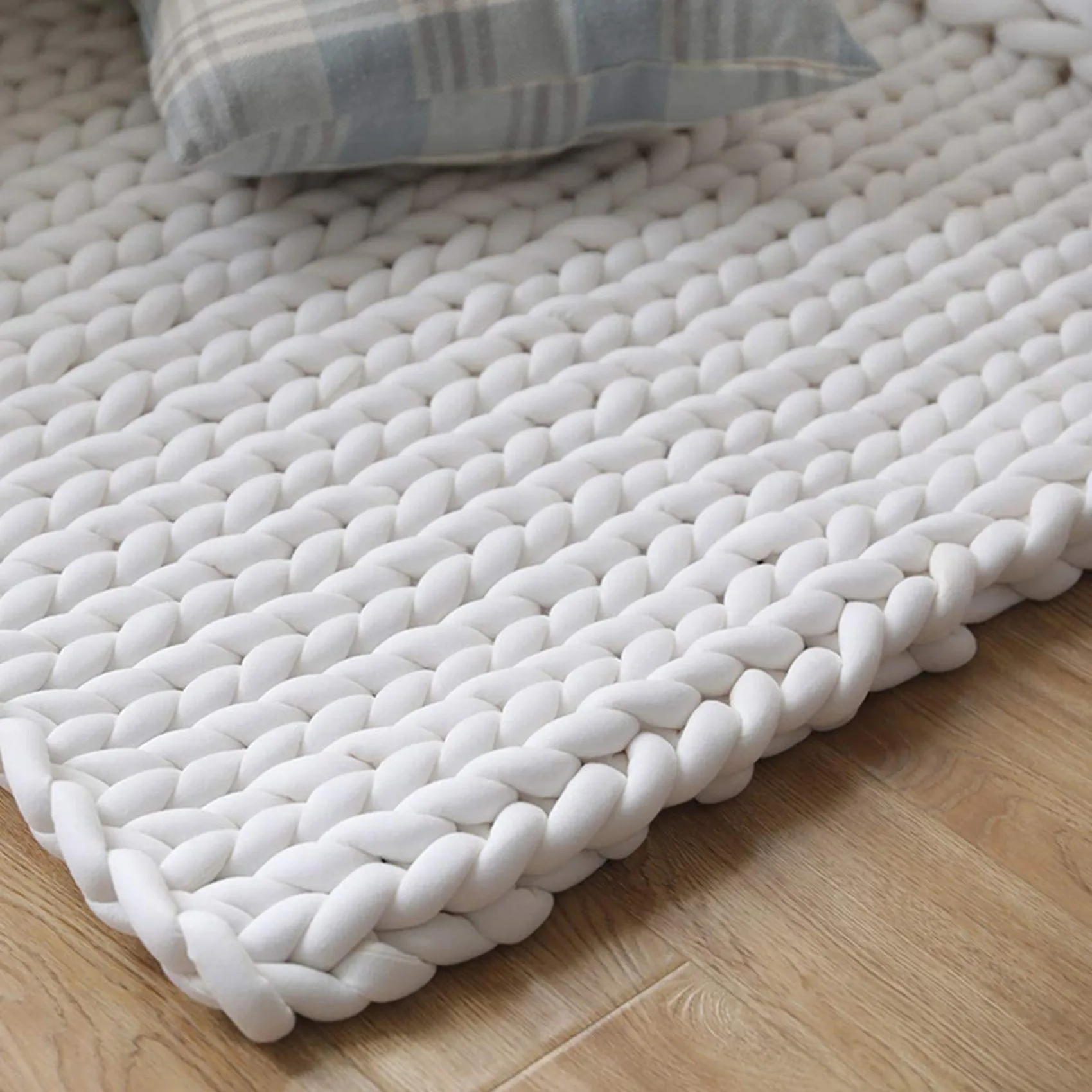B03C-80X100cm New Warm Handmade Chunky Knit Blanket Thick Home Bed Decor