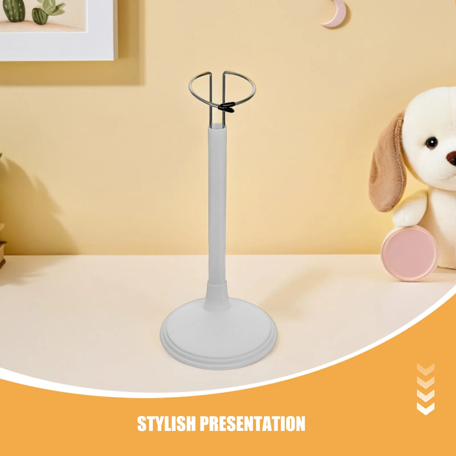 5Pcs Stable Display Stand for Miniatures Stuffed Animals Action Figures Universal Fit PVC Metal Desk Cabinet Shelf Puppet Holder