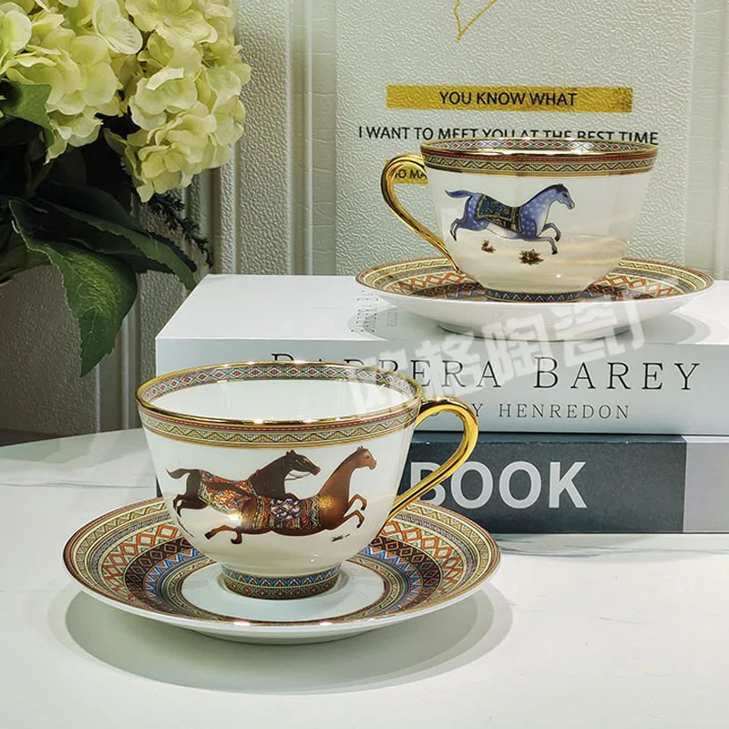 

Creative Personalized European Ceramic Tea Cup Saucer Couple Set 2 Person Afternoon Tea Gift