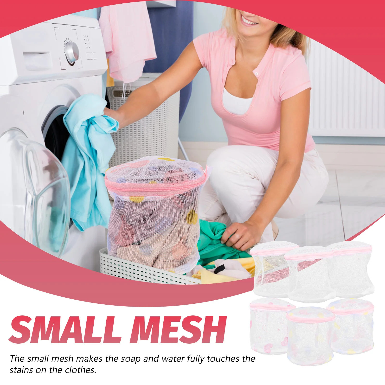 

6pcs Mesh Bags For Underwear Bra Socks Washing Protection Travel Storage Organizer Clothing Washing Pouch Polyester