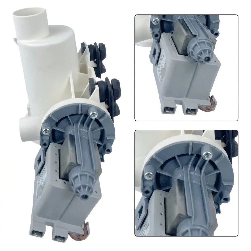 Drain Pump Assembly for Washing Machine Compatible with WPW10515399 MHW7000 MHW6000 EDR15399X1 White ABS 11.7cm
