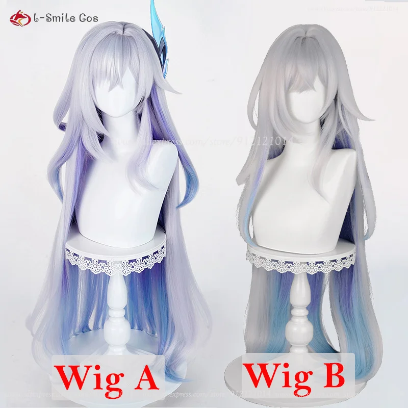 Skirk Cosplay Wig 105cm Grey Blue Mixed Wigs For Women Cosplay Anime Wig Heat Resistant Synthetic Hair Tartaglia Master Wigs