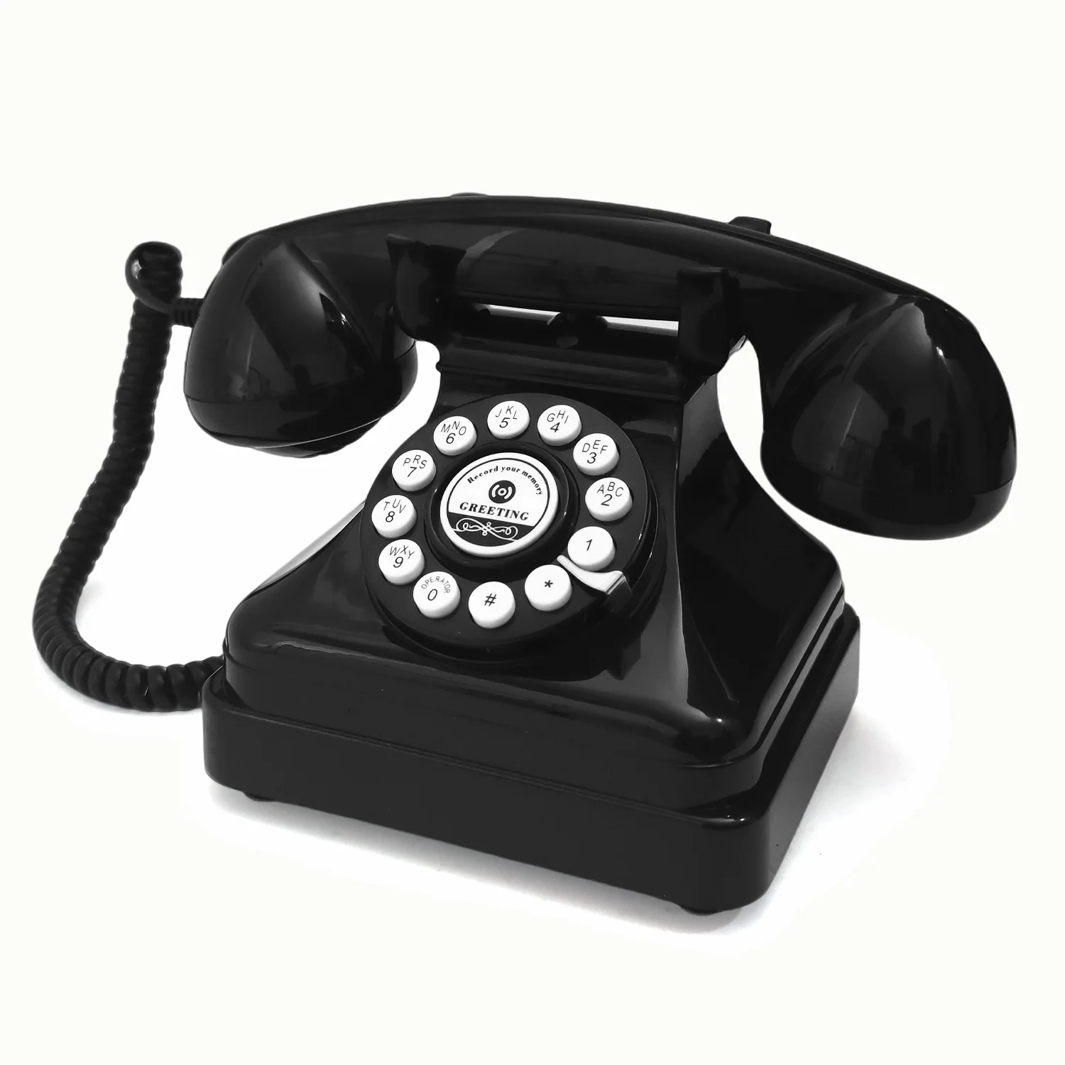Bruiloft audiobericht gastenboek telefoon retro roterende stijl antieke telefoon bericht opname telefoon bericht stemrecor voor bruiloft