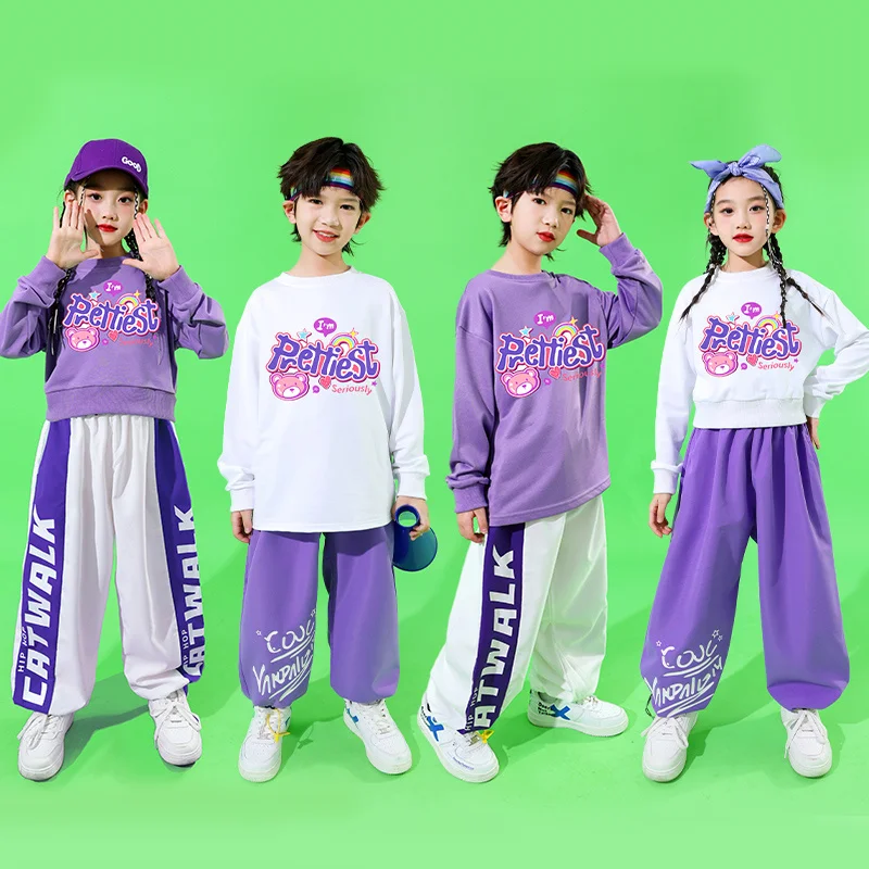 

Japan Korean Style Kids Street Wear Hip Hop Dance Costume Suit Boy Girl Streetwear Style y2k Set Teen Child Hiphop Clothing Set