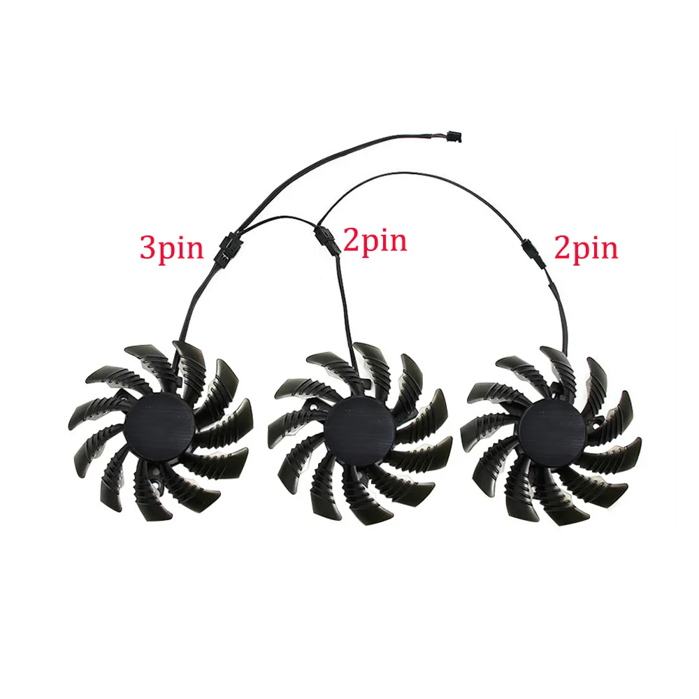 inRobert 75MM 2/3pin Cooler Fans PLD08010S12H For Gigabyte GTX 970 Windforce G1 Graphics Cards As Replacement CPU Cooler