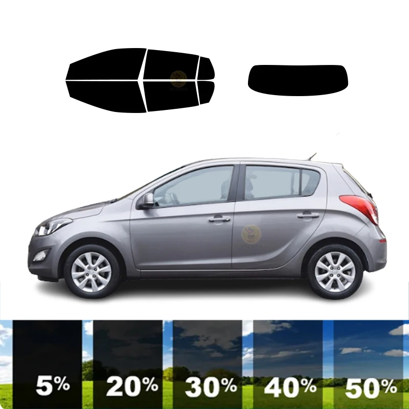 

precut Removable Window Tint Film For Car 100% UVR 5%-70%VLT Heat Insulation Carbon ﻿For HYUNDAI I20 5 DR HATCH 2008-2014