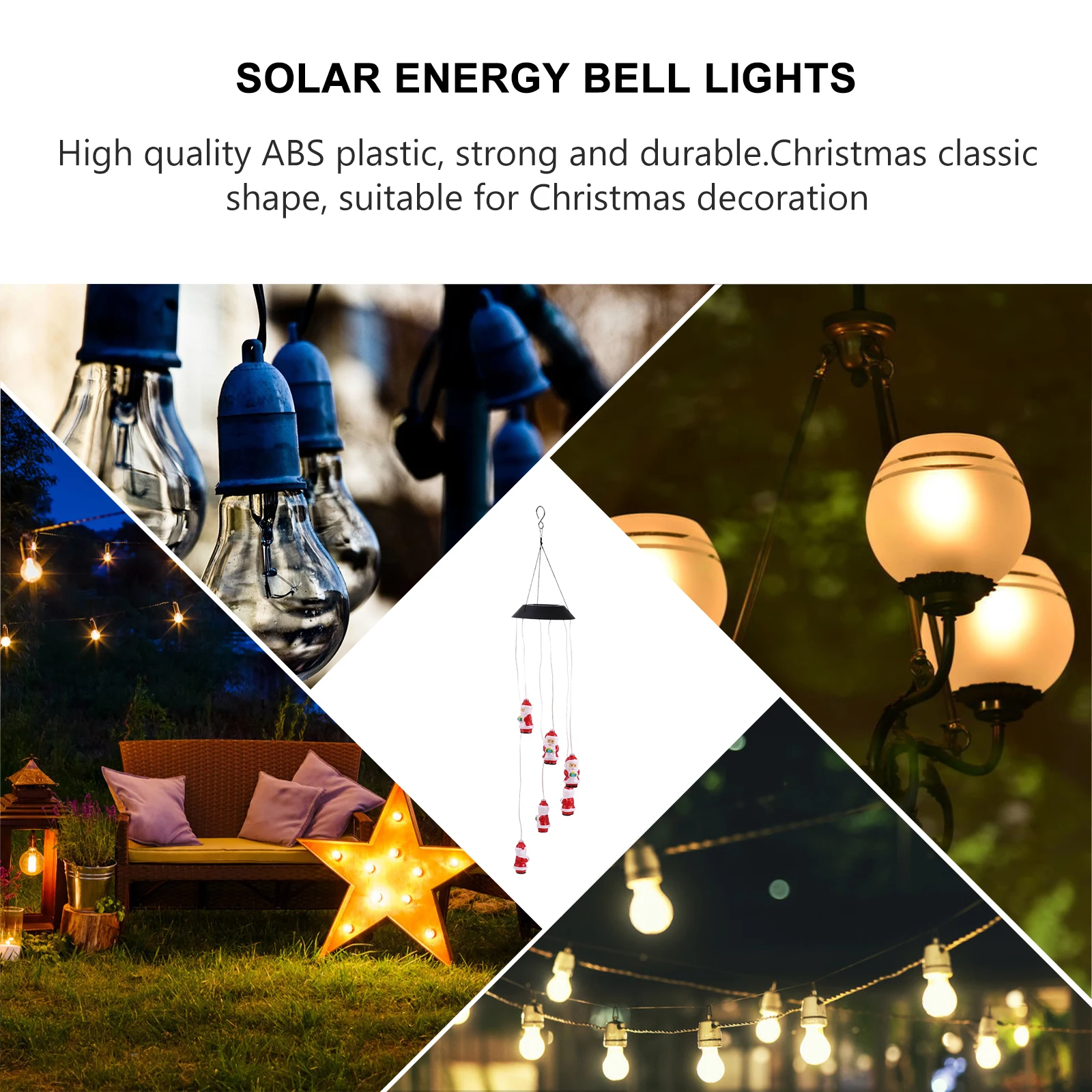 

Santa Claus Decorative Light Outdoor Waterproof Lights Christmas Decorations Solar for outside Abs Garden Lanterns