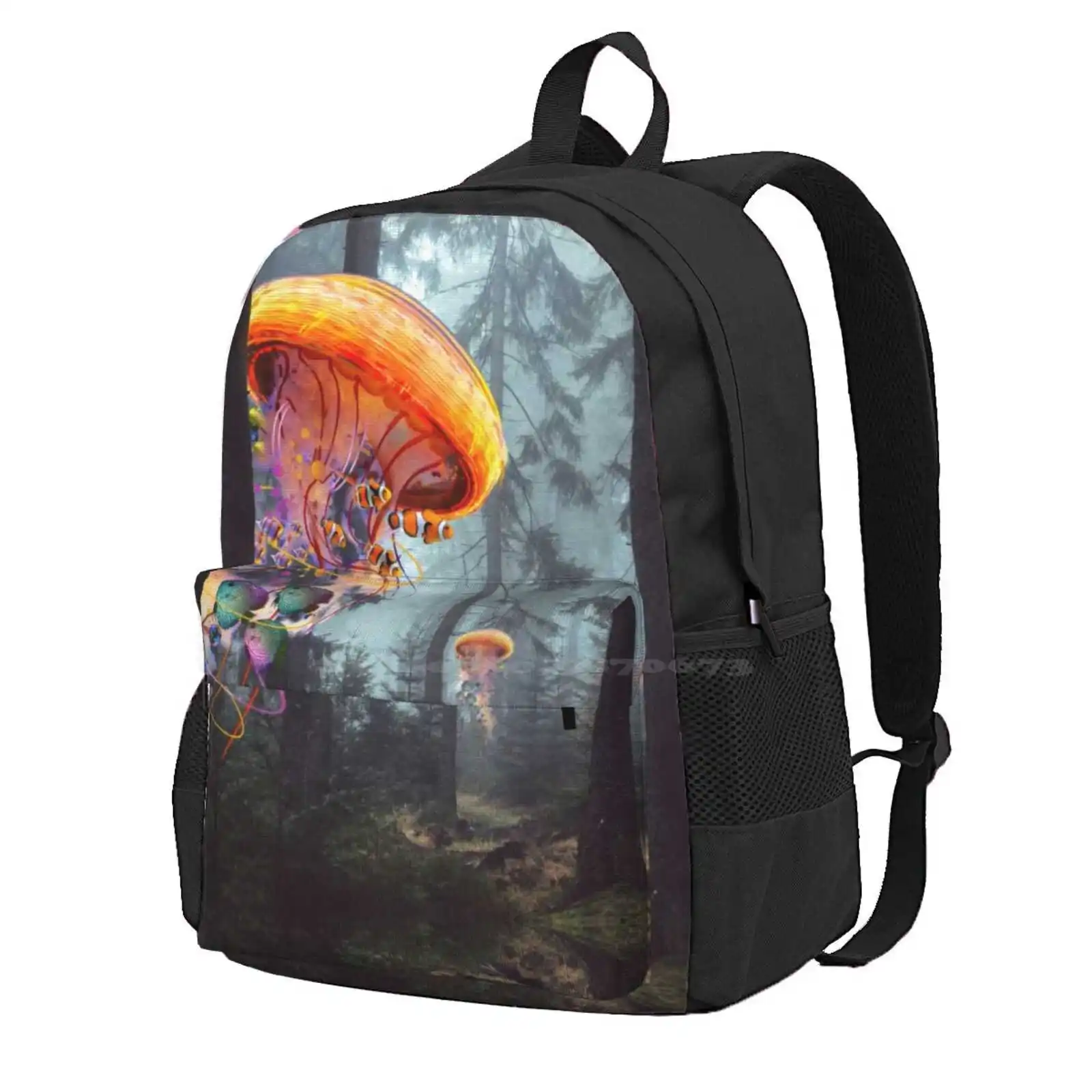 Forest Of Jellyfish Worlds Hot Sale Schoolbag Backpack Fashion Bags Underwater Jellyfish Worlds Forest Trees Fantasy Kids Room