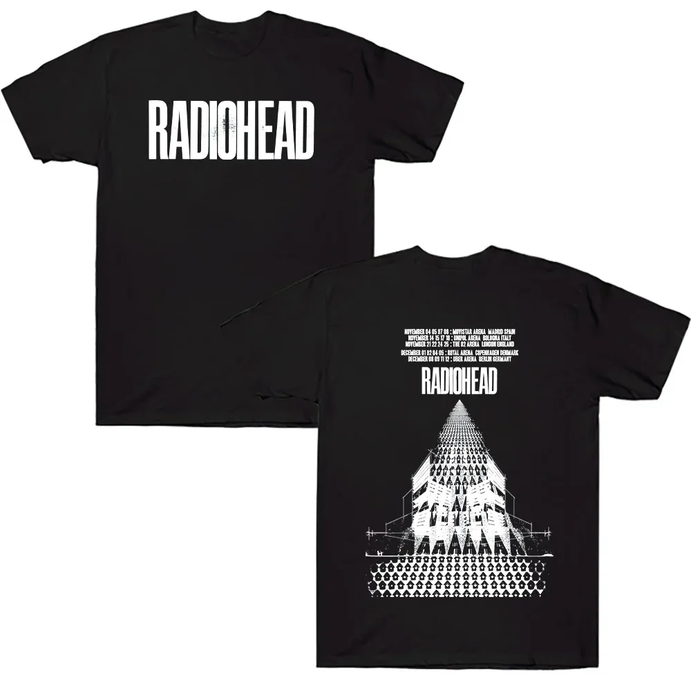 Radiohead World Tour T-shirt Oversized Y2k Return To The Road Vintage Women Men Short Sleeve Tee Rock Punk Heavy Cotton Clothing