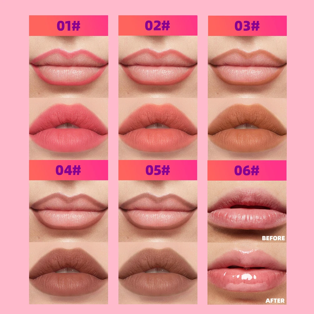 QIBEST Peel Off Red Lip gloss Lip Outline Contour Tattoo Lip Stain Lasting Transfer Resistant Tear Off Peel Off Lipstick Makeup