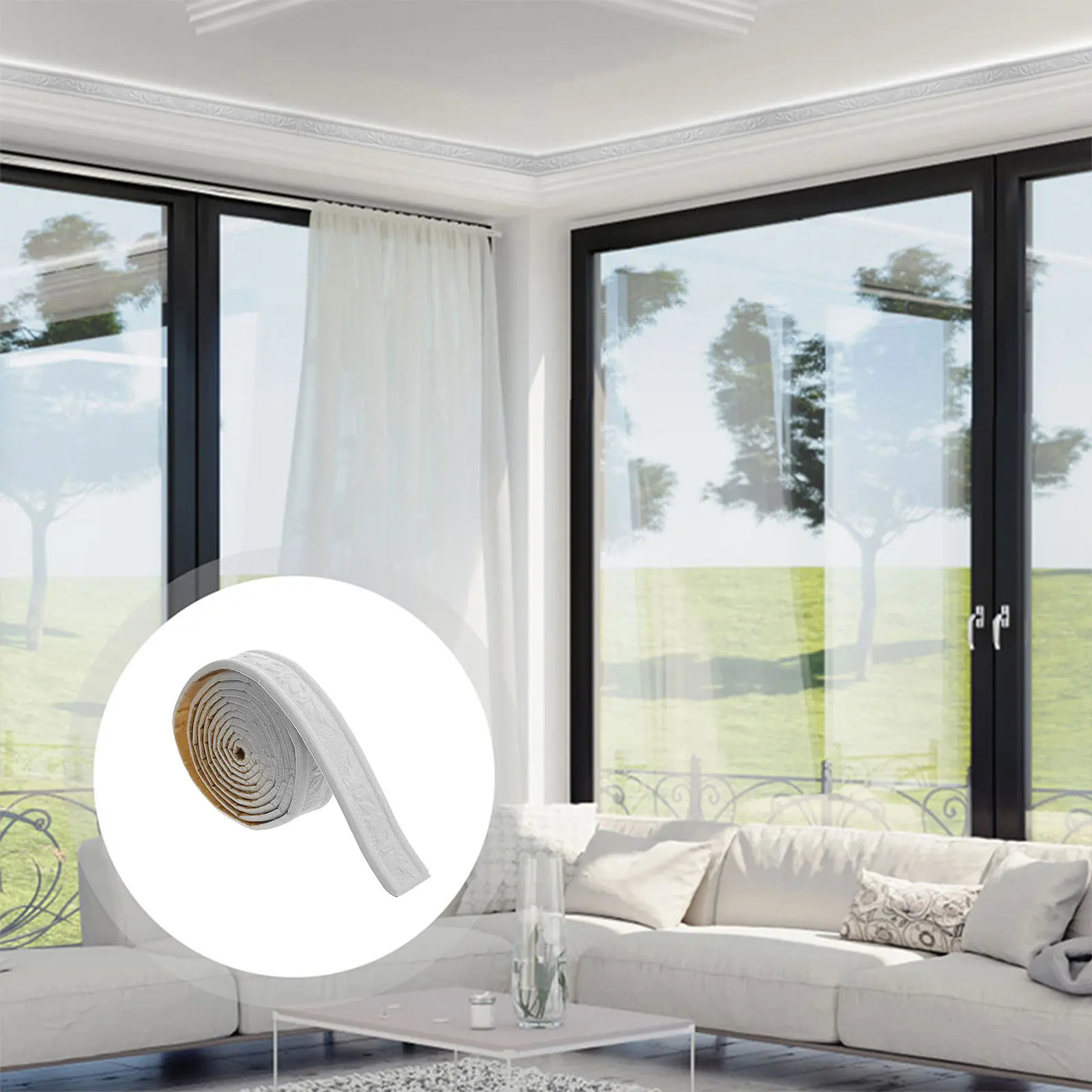 

1 Roll Wall Trim Sticker 3D Self Adhesive Edging Strip For Tiles Molding Ceiling Line Durable Removable Wallpaper Border Home