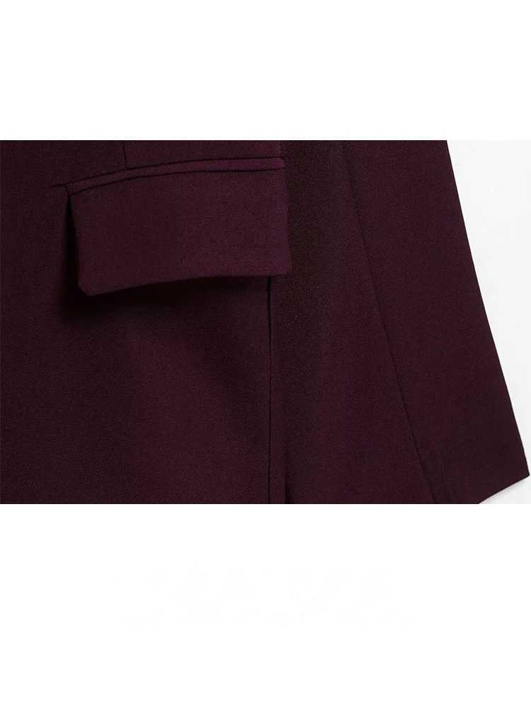 HH 2025 Spring Women's New Fashion Commuting Double-breasted Lapel Anchor Red Blazer Female Elegant Long-Sleeved Casual Coat