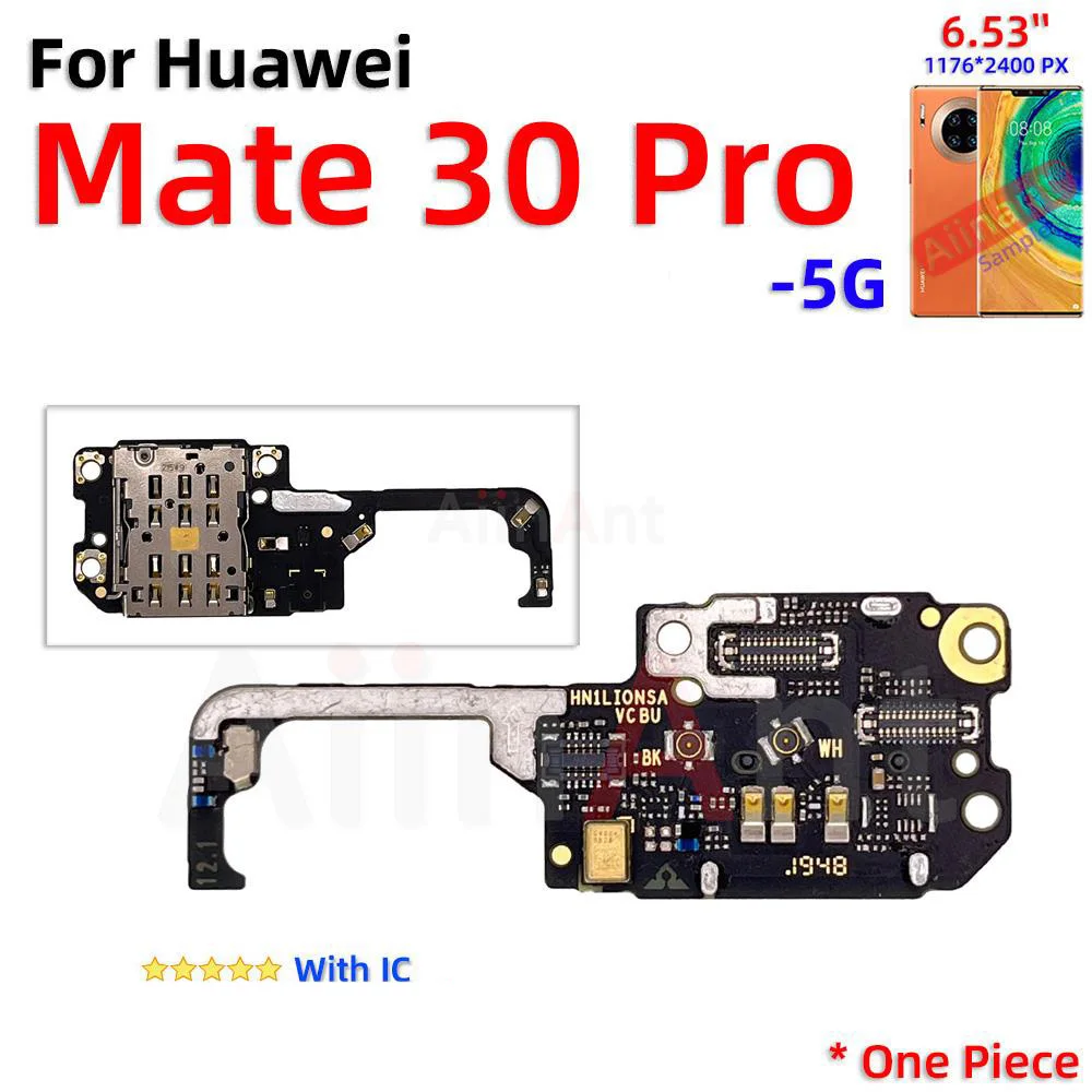 Aiinant USB Charger Dock Connector Port Charging Board Flex Cable For Huawei Mate 20 20X 30 40 40E Lite Pro RS Sim Phone Parts