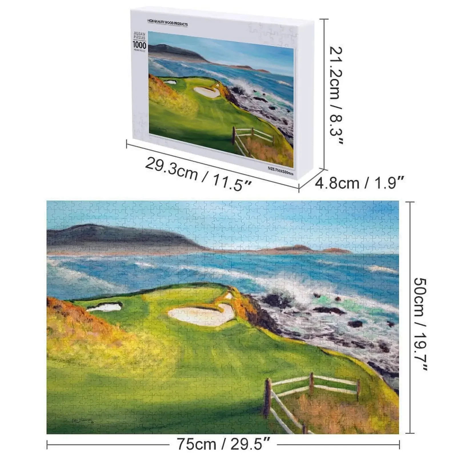 Teka-teki Jigsaw Lubang Ke-7 Di Pebble Beach California Untuk Anak-anak Teka-teki Mainan Anak Dengan Nama Kustom