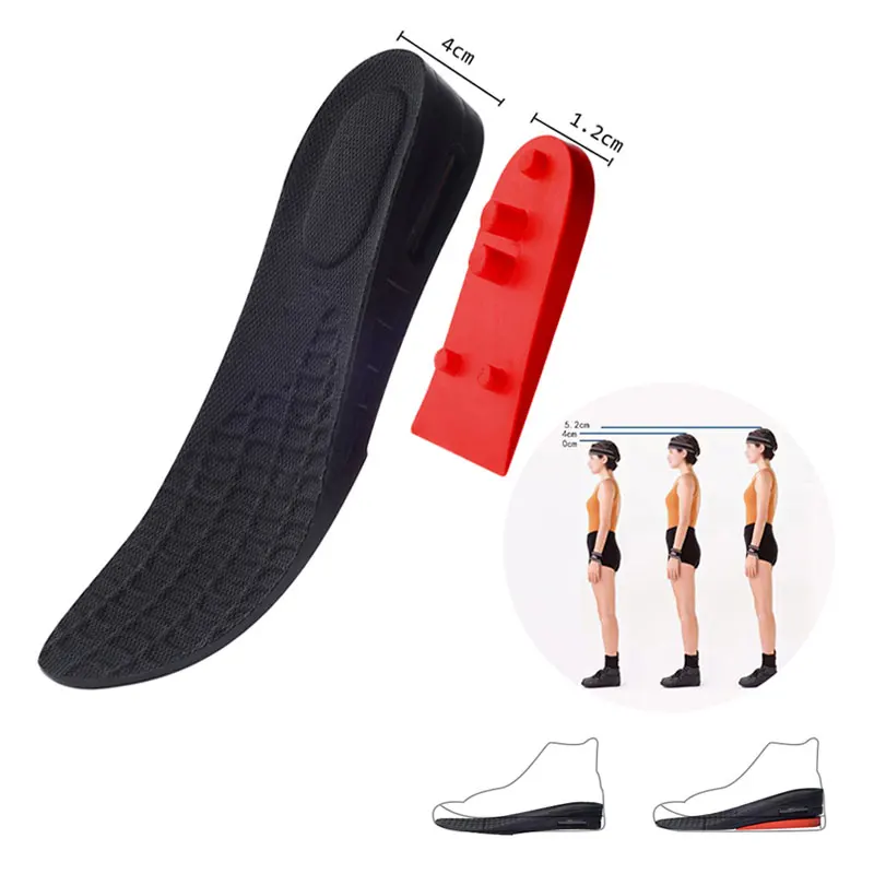 1Pair Height Increase Insoles 2 Layers 5 cm Air Cushion Heels Taller Shoes Pad Lift Kit for men and women