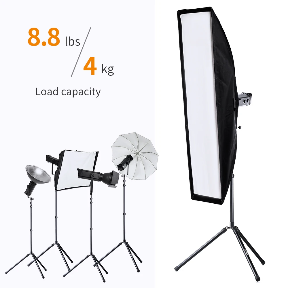 K&F Concept 2Packs 79 inch Aluminium Reversible folding Tripod Light Stands for Portrait Product Photography Softboxes Umbrellas