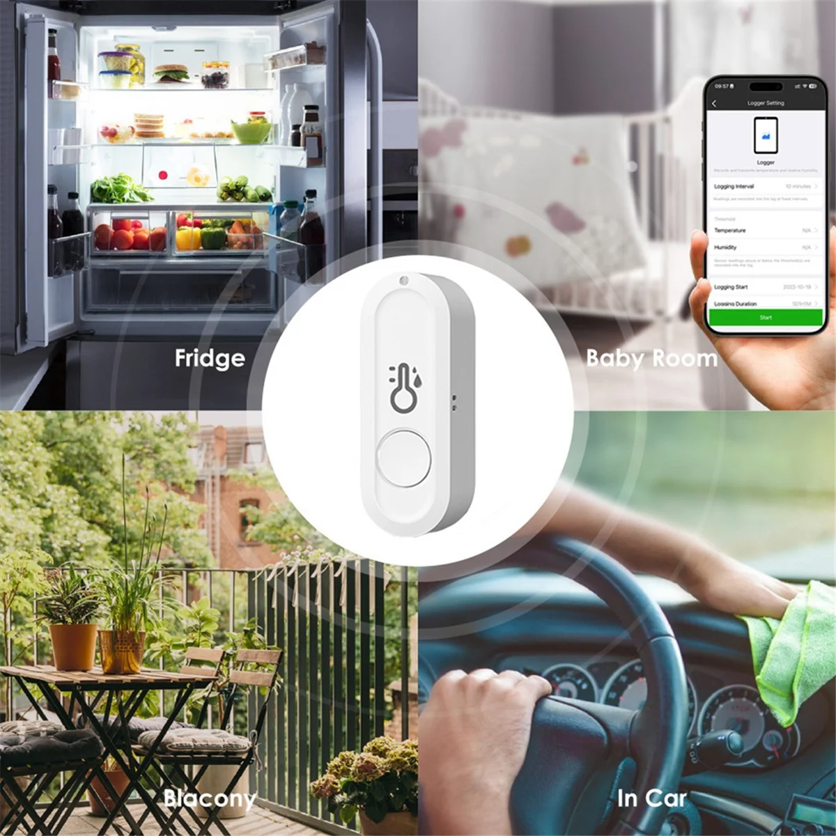 New WIFI Tuya Smart Thermometer and Humidity Sensor Mobile APP Wireless Temperature and Humidity Sensor